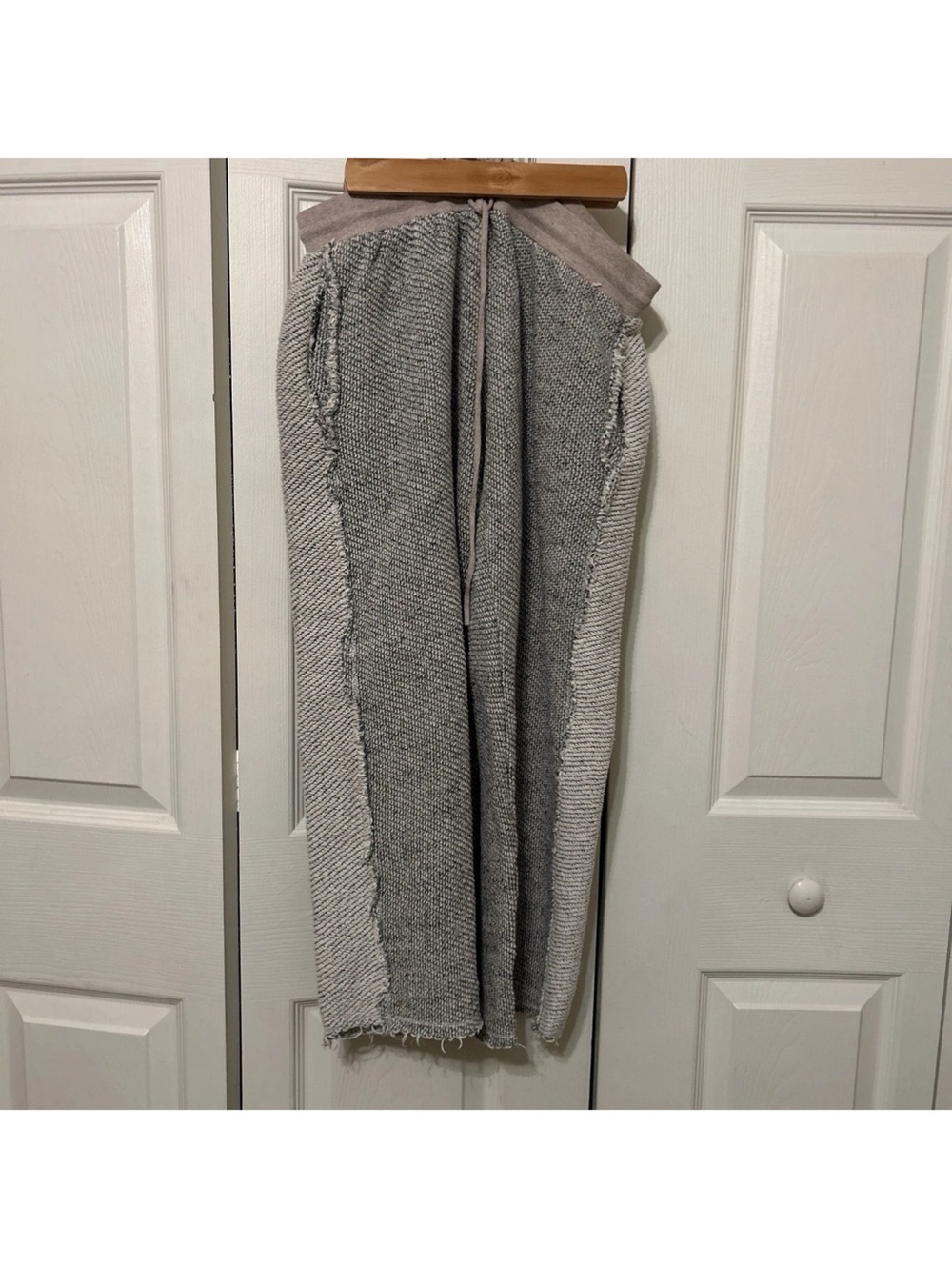 Lola & Sophie Neutral Knit Wide-Leg Lounge Pants Gray Sz M